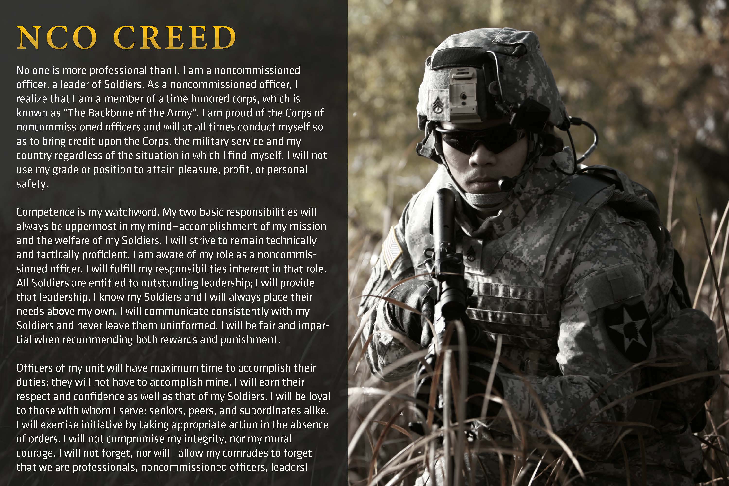 The NCO Corps and The NCO Creed