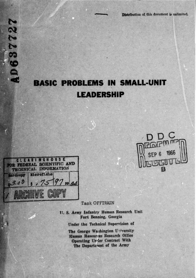 Basic Problems in Small-Unit Leadership