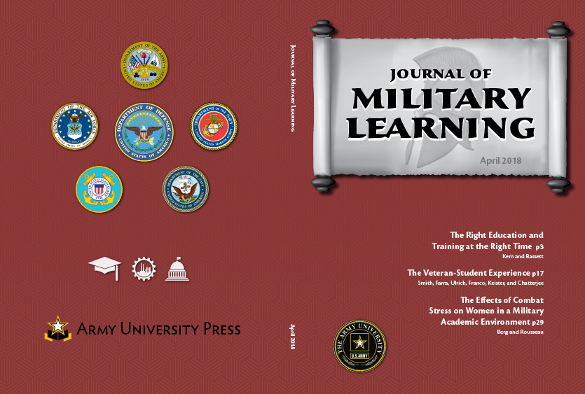 Journal of Military Learning April 2018 Cover