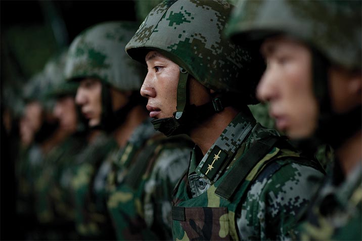 Soldiers of the Chinese People’s Liberation Army 1st Amphibious Mechanized Infantry Division