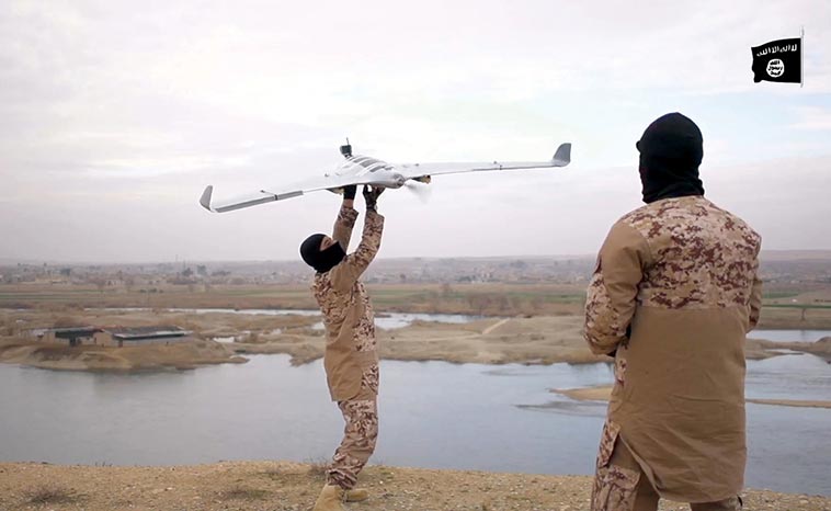 Islamic State (IS) militants used drones