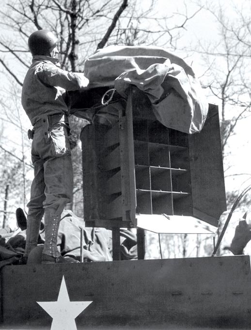 A soldier from the 23rd Headquarters Special Troops, also known as the Ghost Army