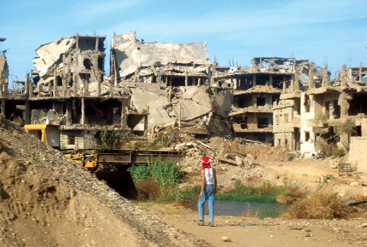 The destruction at the Nahr al-Bared Palestinian refugee camp as seen 21 December 2007 north of Tripoli, Lebanon. (Photo courtesy of Frances Mary Guy, former British ambassador, Lebanon, Foreign and Commonwealth Office)
