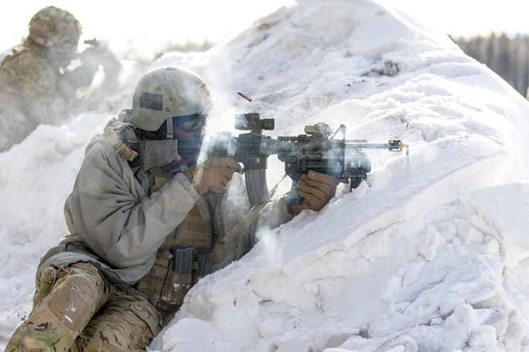 Pfc. Gatwech Both of Company B, 1st Battalion, 297th Infantry Regiment, Alaska National Guard