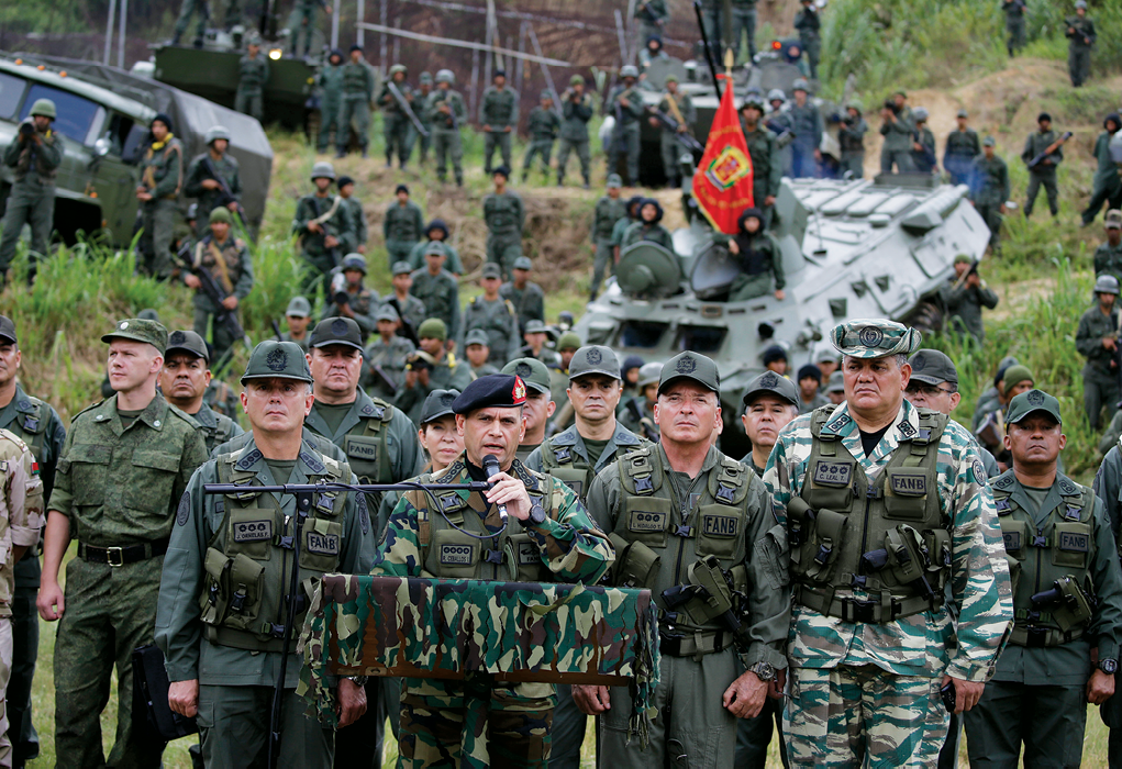 Adm. Remigio Ceballos, Venezuela's chief of staff of the Armed Forces Strategic Operational Command, speaks during a press conference 25 August 2017 at Fort Tiuna, Caracas. Ceballos provided details of military drills that were being prepared in response to President Donald Trump's warning of possible military action following a U.S. government announcement of new economic sanctions against Venezuela. (Photo by Ricardo Mazalan, Associated Press)