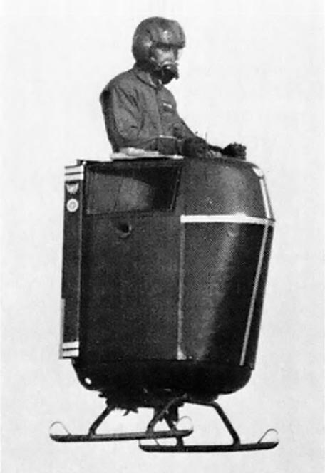 A turbine-powered individual lift device designed to take off vertically and enable a man to fly for thirty minutes at speeds of up to sixty miles per hour