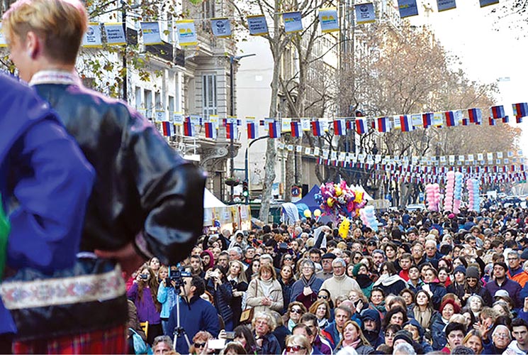 As a way of honoring cultural pluralism, the city of Buenos Aires, Argentina, celebrates Russian culture 3 June 2018 with traditional Russian dress, food, dance, and music in the streets.