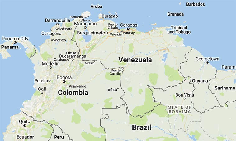 Venezuela e países vizinhos<