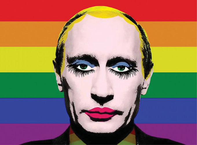 Vladimir Putin oficialmente proibiu esse meme popular dele com sua cara pintada como travesti