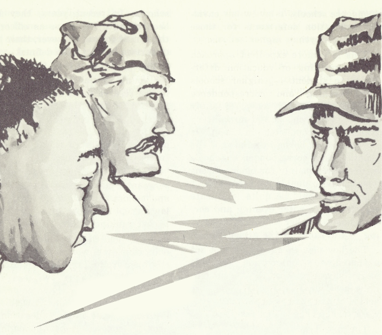 Soldier talking through an interpreter.
