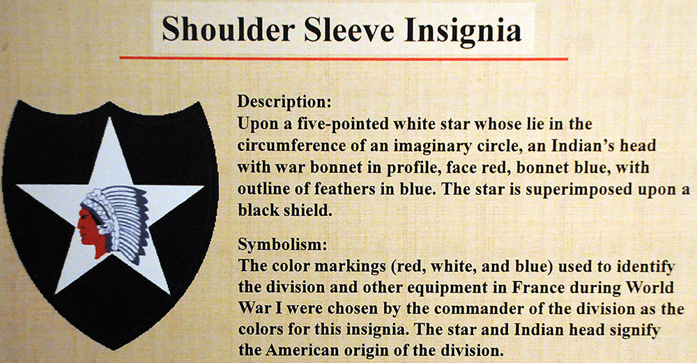 A display in the 2nd Infantry Division Museum at Camp Red Cloud, Uijeongbu, South Korea, shows the patch worn by 2nd Infantry Division soldiers.