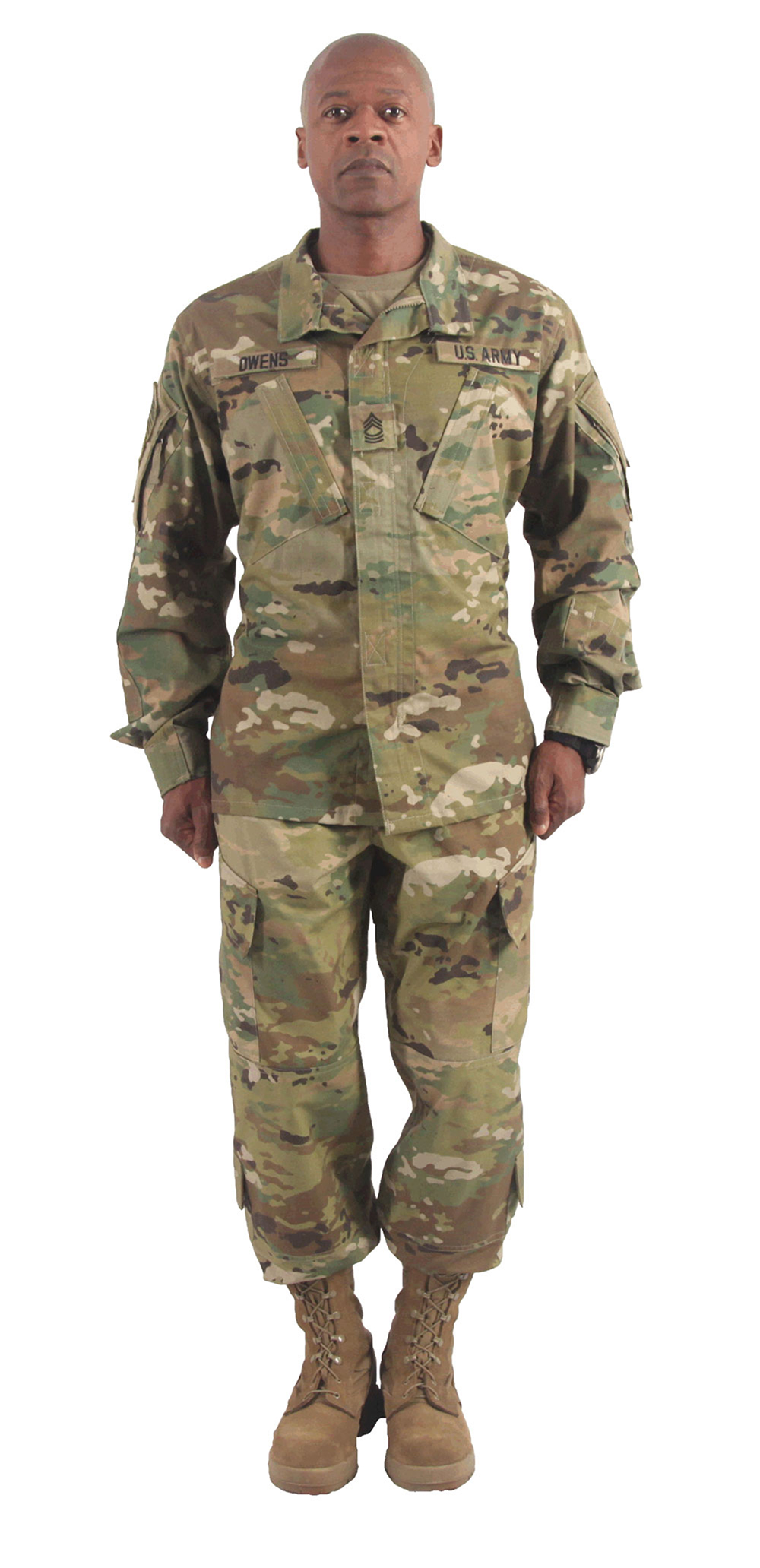 Beginning in the fall of 2015, the Army will begin issuing to new Soldiers an Army Combat Uniform that bears the Operational Camouflage Pattern. That same uniform will also become available in military clothing sales stores in the summer of 2015. (Photo courtesy of PEO Soldier)