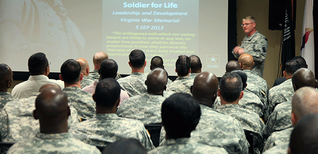 Instructor and students photo as hero image for Soldier for Life-Transition