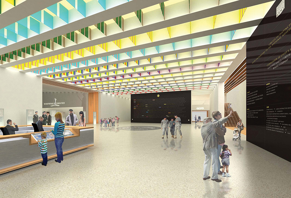 In the lobby of the new museum will be campaign ribbons and streamers from throughout the Army’s nearly 240-year history. (Photo courtesy of the Army Historical Foundation)