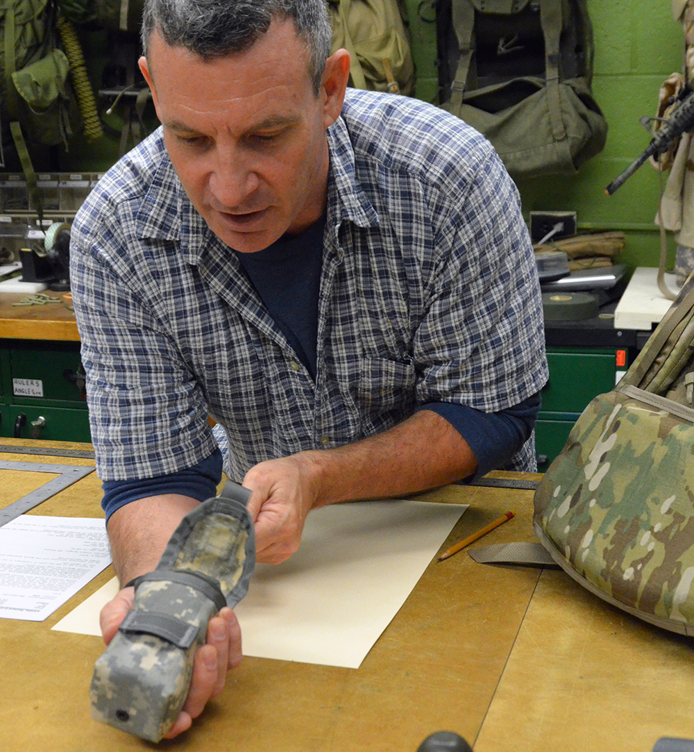 Durability is a key piece in military equipment design for Rich Landry. Landry said silent closures to replace Velcro and snaps are being considered.