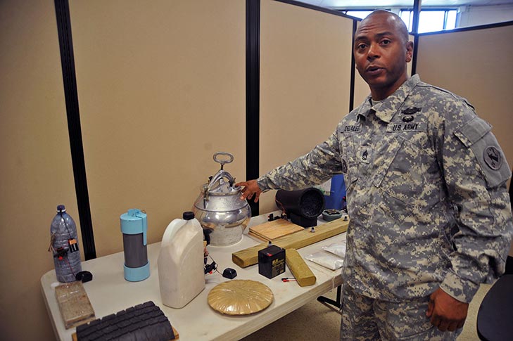 >Sgt. 1st Class Kindu Delaleu, operations/training/logistics NCO at the Asia-Pacific Counter-IED Fusion Center
