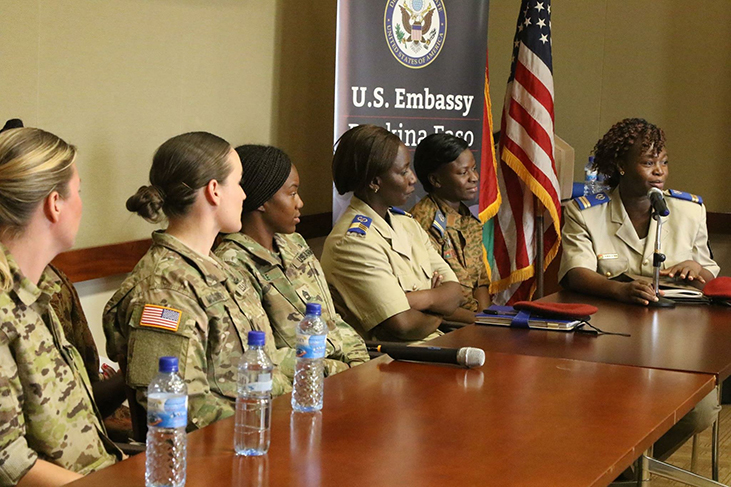 Sgt. Natalie McGinnis (second to left) participates on a panel for International Women’s Day during her deployment as the first female mechanic deployed with 3rd Special Forces Group to Africa