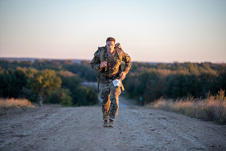 More than 200 Soldiers from the 1st Cavalry Division rucked 18.64 miles on Nov. 2, 2018, in honor of Chaplain Emil Kapaun