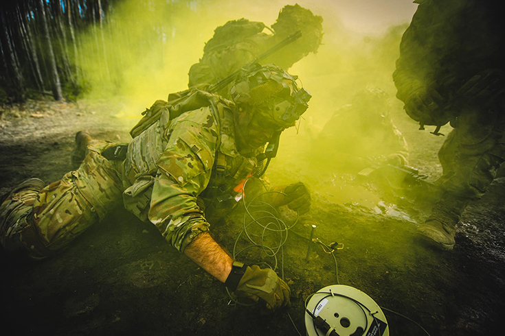 U.S. Army paratroopers with the 173rd Airborne Brigade, participate in Exercise Rock Spring 19