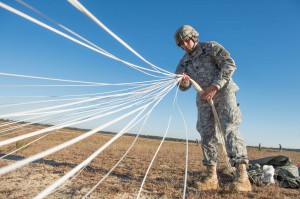 Sgt. 1st Class Randy Oler is the founder Operation Toy Drop, an event in which paratroopers donate a toy to help children around the Fort Bragg community. (U.S. Army illustration by Sgt. Felix Fimbres)