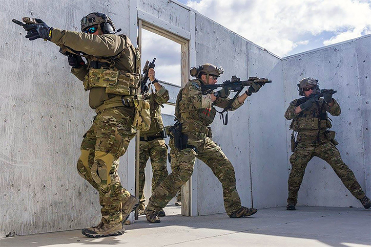 Close Quarters Combat training in a shoot house