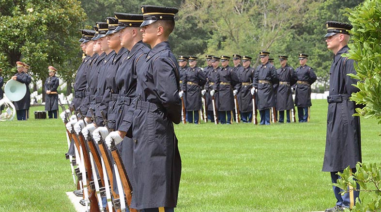 Members of the Firing Party full honors team, 3rd Infantry Regiment (The Old Guard)