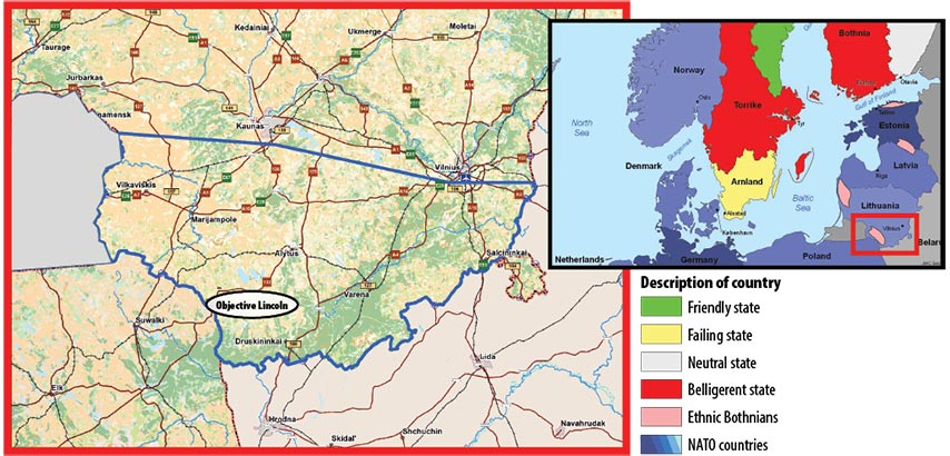 Figure 1. Exercise Saber Strike 2017 Operations Conducted in the Suwalki Gap in Southern Lithuania