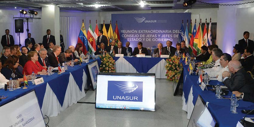 Representatives participate in the Special Meeting of the Council of Heads of State and Government of the Union of South American Nations