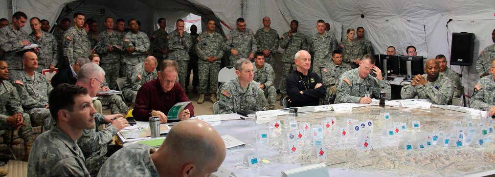 Corps Commander receiving the assessment