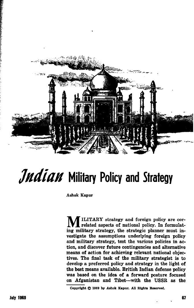 Indiann Military Policy and Strategy