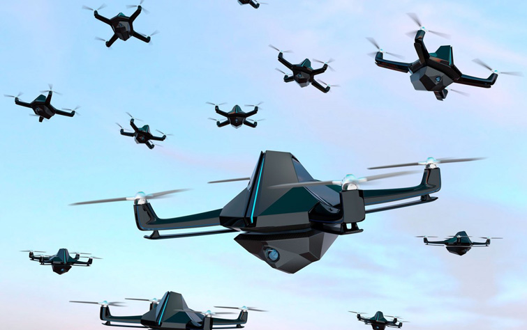 Image of a flying drone