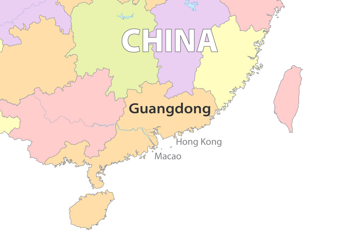 Illustration of a map of China