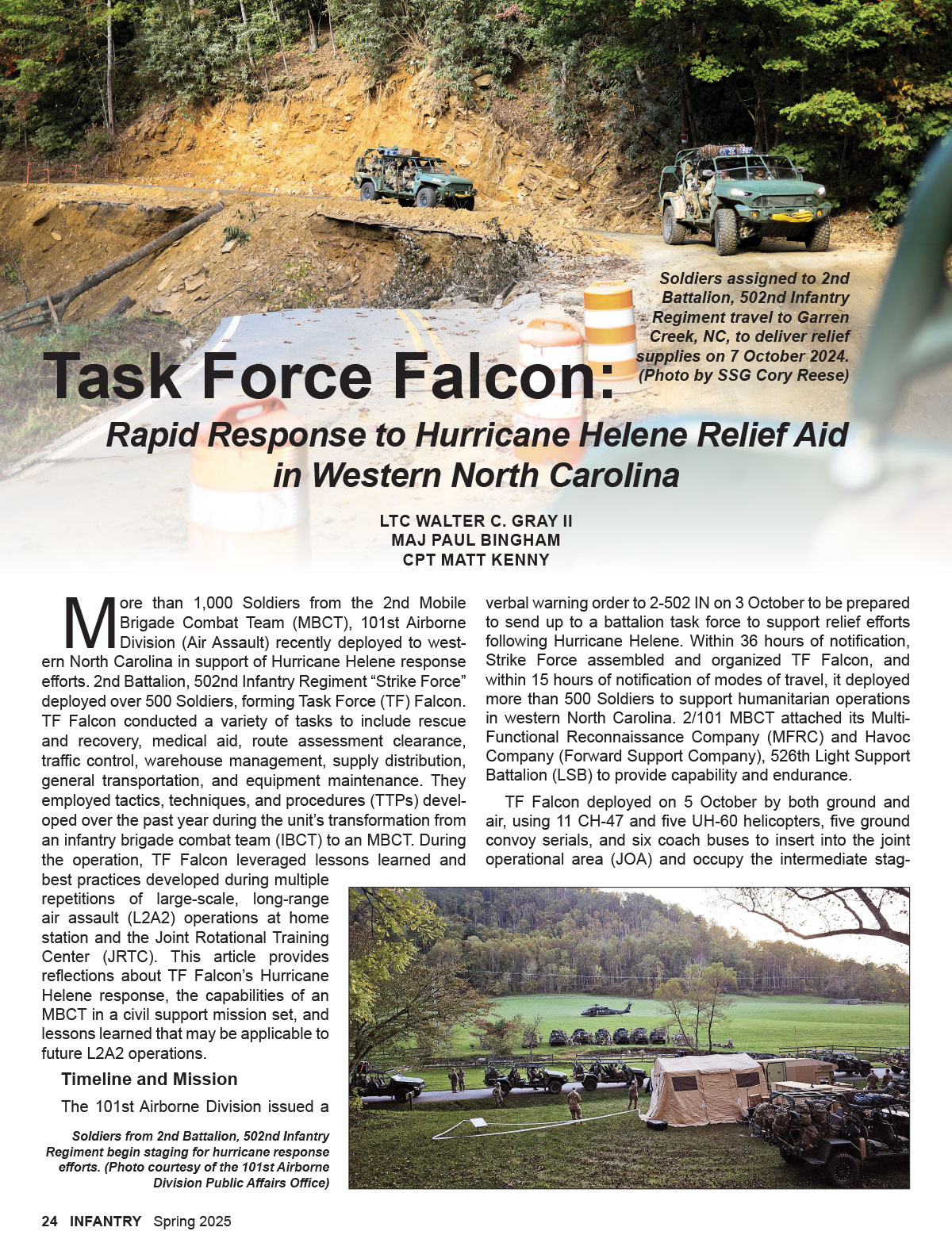 Task Force Falcon: Rapid Response to Hurricane Relief Aid in Western North Carolina
