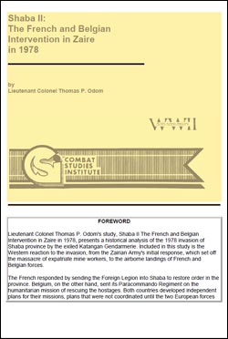 Shaba II: The French and Belgian Intervention in Zaire in 1978