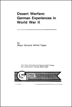 Desert Warfare: German Experiences in World War II