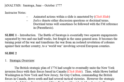 American Revolution - 1777 Saratoga Analysis