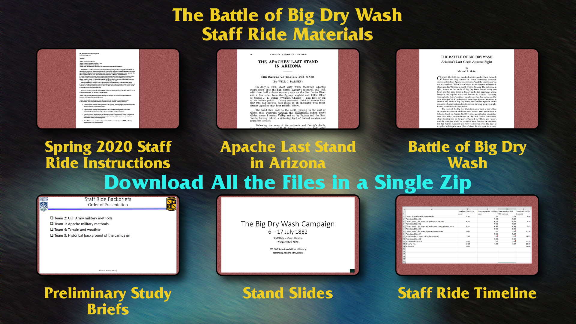 Download All the Resource Materials for the Battle of the Big Dry Wash