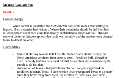 Mexican American War Analysis