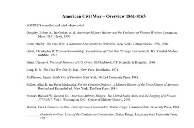 Civil War Overview Analysis