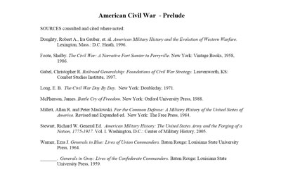 Civil War Prelude Analysis
