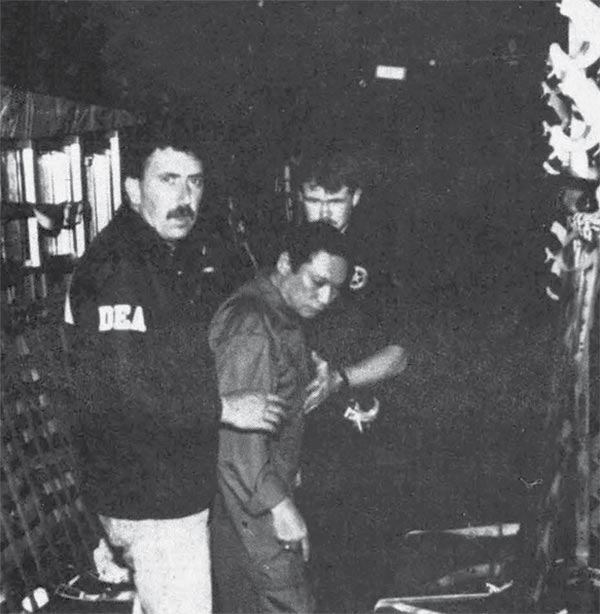 Manuel Noriega and his guards preparing to fly to the United States.