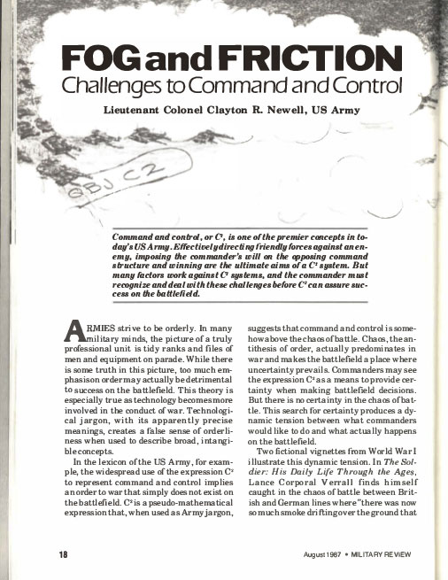 Fog and Friction: Challenges to Command and Control