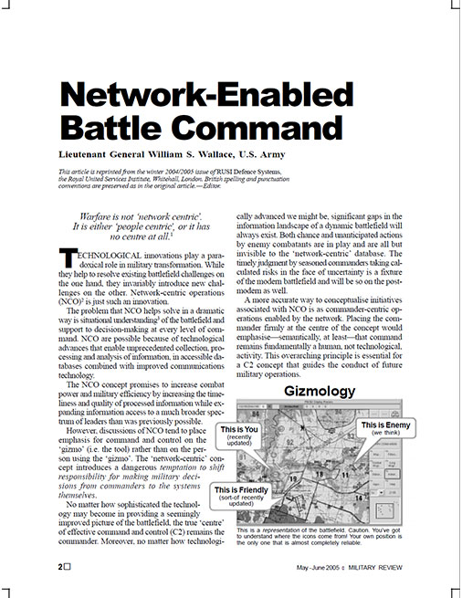 Network-Enabled Battle Command