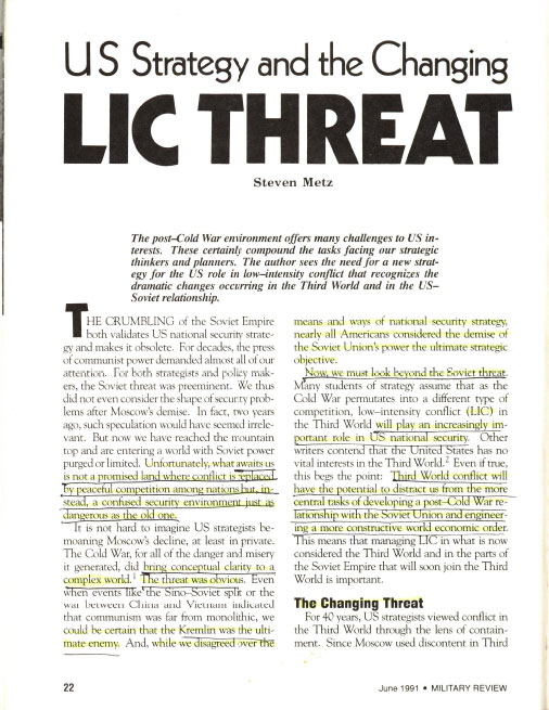 US Strategy and the Changing LIC Threat