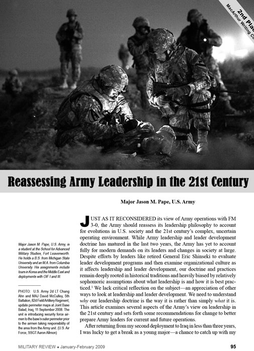 Reassessing Army Leadership in the 21st Century