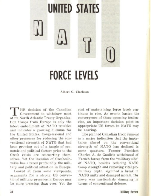 United States NATO Force Levels