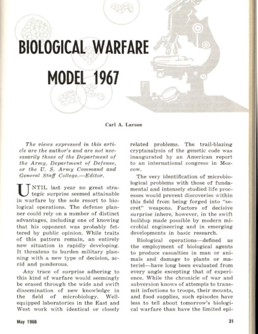 Biological Warfare Model 1967