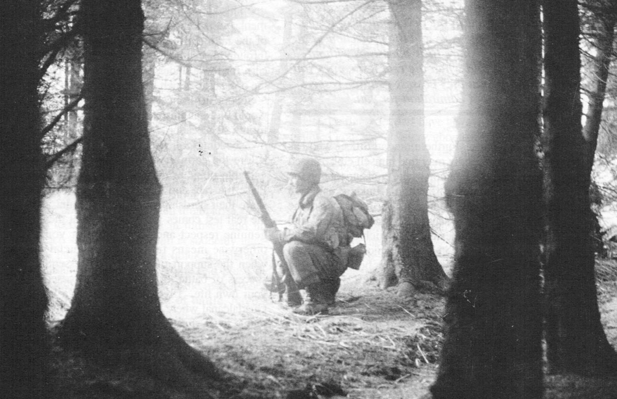 Photo of a soldier in the woods