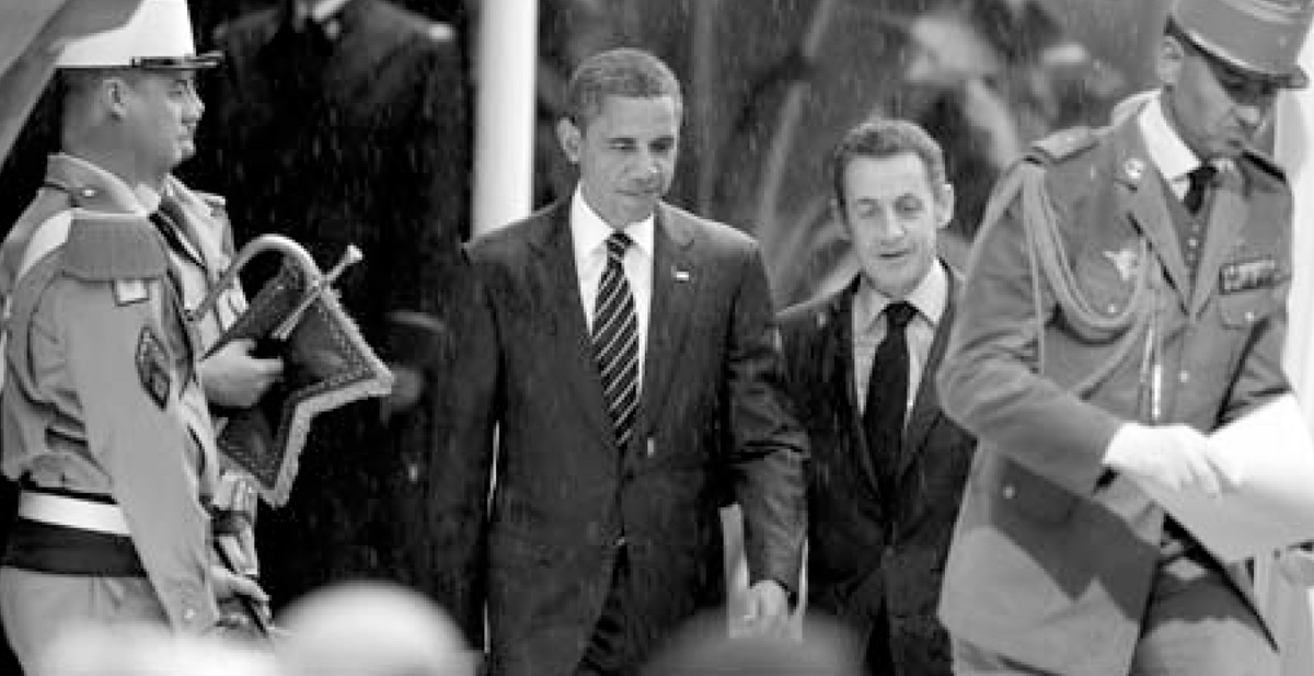 Photo of President Barack Obama and French President Nicolas Sarkozy