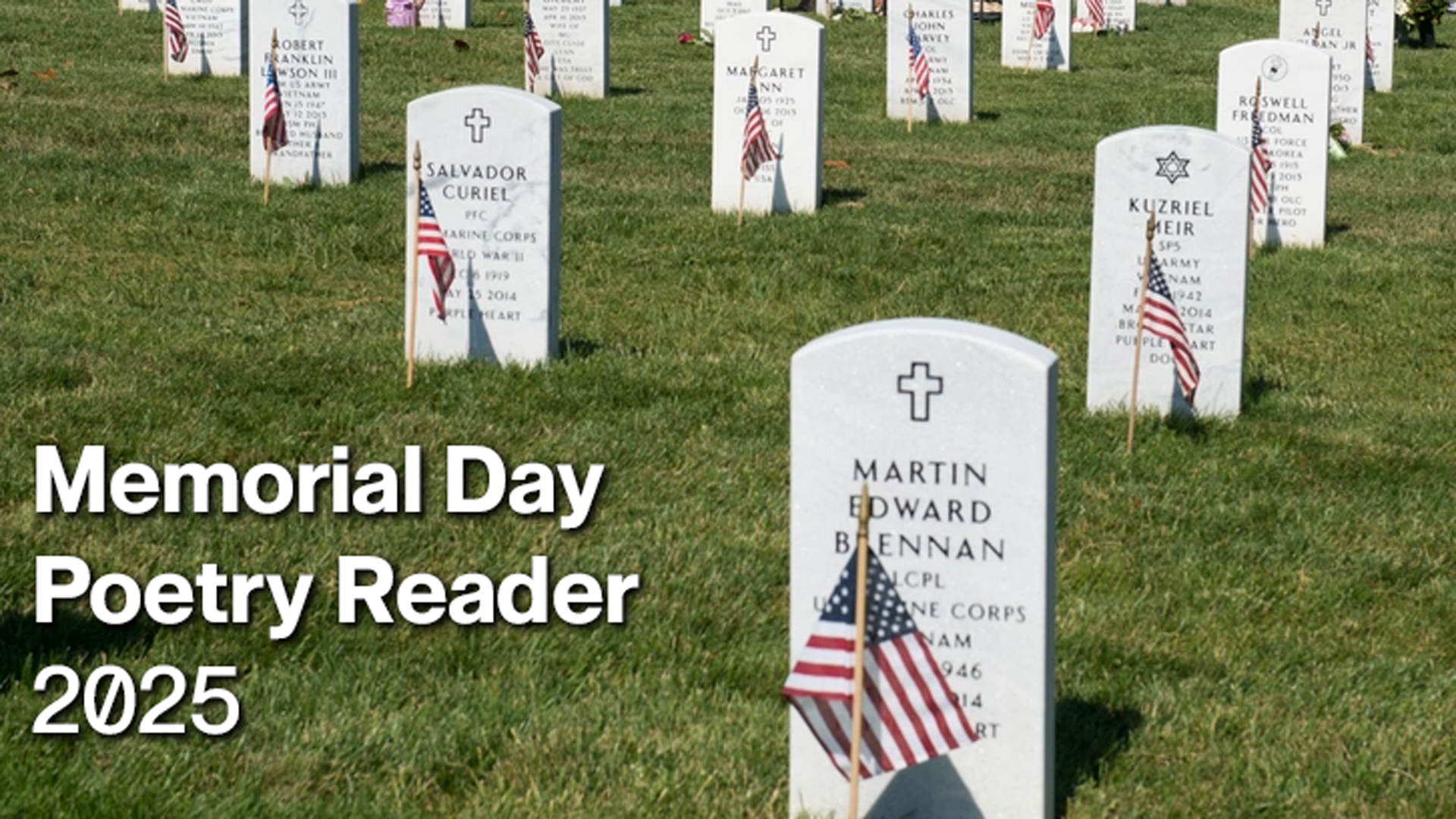 Memorial Day poetry Reader 2025